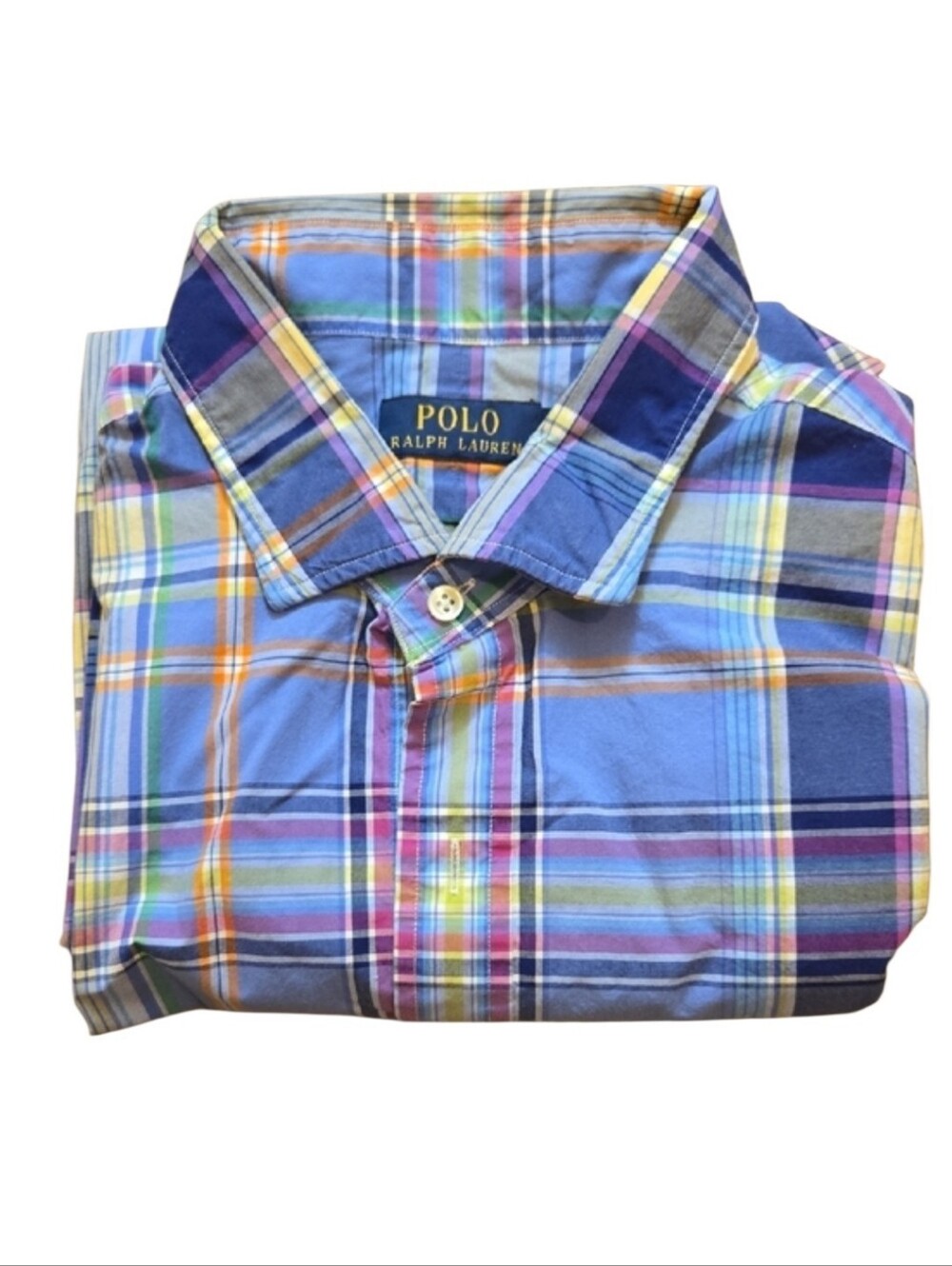 Preppy Classic Polo by Ralph Lauren Blue Multicolor Plaid Button-Down Shirt XXL